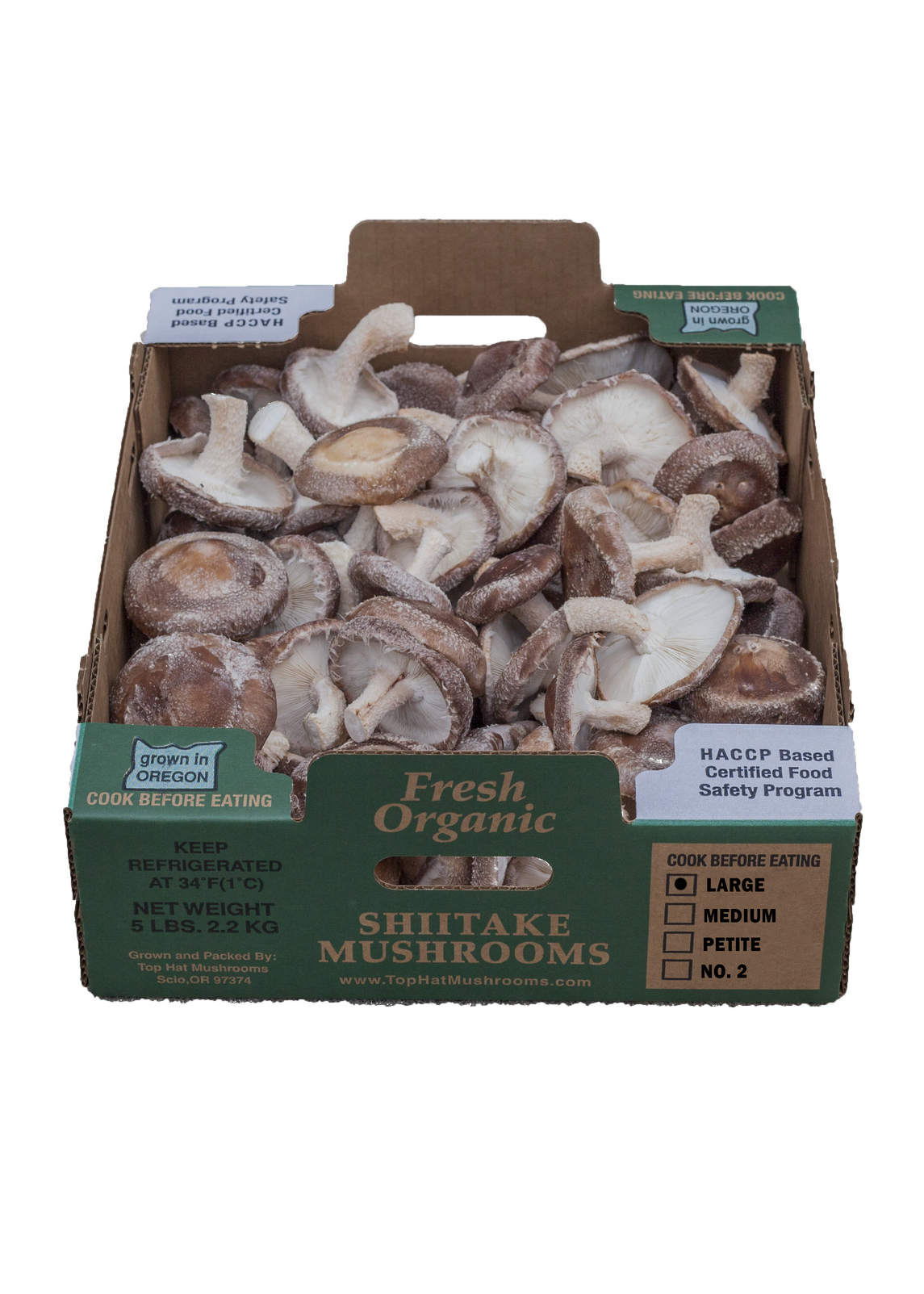 Boxed Medium Organic Shiitake Mushrooms 